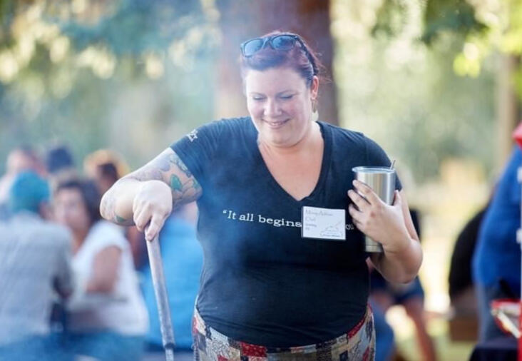 Missy grilling